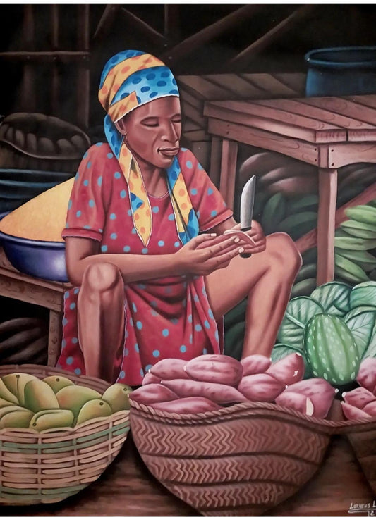 ŠTUNNING 30 x 40 Original ART BY THE LISTED MASTER LORVENS LOVENS-HAITI HAITIAN-